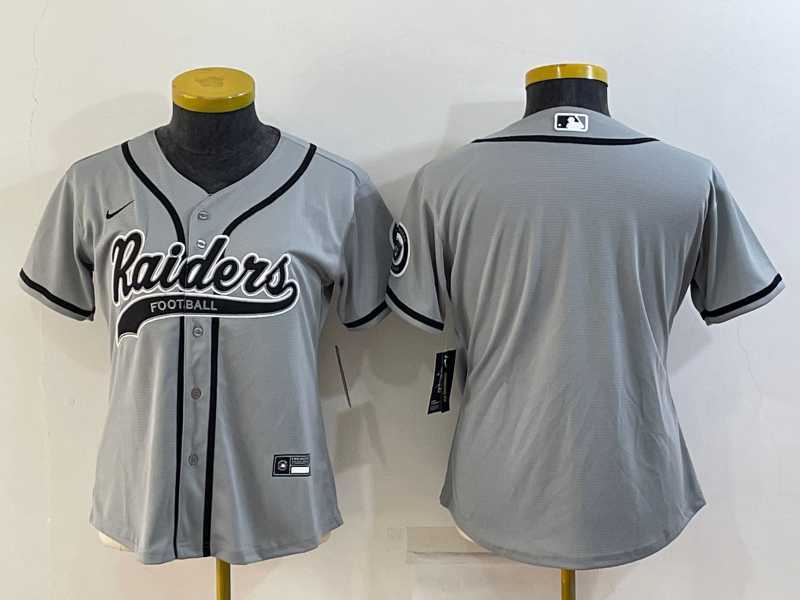 Women's Las Vegas Raiders Blank Grey With Patch Cool Base Stitched Baseball Jersey,We sell and wholesale Women's Las Vegas Raiders Blank Grey With Patch Cool Base Stitched Baseball Jersey on line form chian!